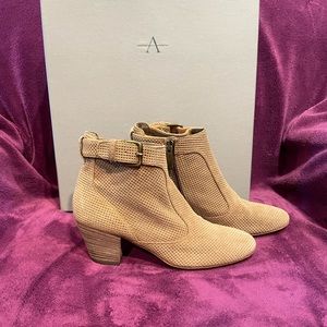 Aquatalia tan suede ankle boot